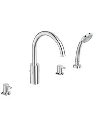 Смеситель для ванны/душа Ideal Standard CERALINE BC198AA набортный, ручной душ со шлангом 175см