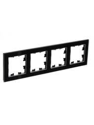 Рамка Systeme Electric ATLASDESIGN NATURE 4 поста, СТЕКЛО ЧЕРНЫЙ ATN321004
