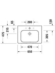 Умывальник Duravit Soleil by Starck 650х480мм, с переливом, белый 2376650000