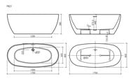 ����� Sancos ���� (Oval) 1700x800x580, ���������������, ����, ������, ����-���., �/�, ����� FB21