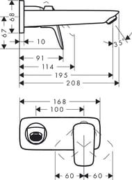 ��������� Hansgrohe Logis 71220000 ��� ����������� ������������, �������������, ����� 195��, ����