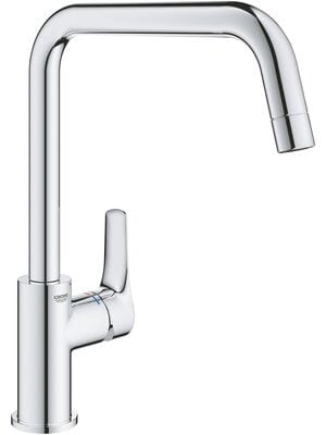 Смеситель Grohe Eurosmart 30567000 для кухни, высокий U-образный излив, однорычажный, цвет: хром