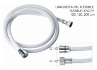Шланг для душа ПВХ 120 см Remer 332CNNB120, белый матовый