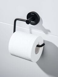 Держатель для туалетной бумаги Aquatek Европа AQ4118MB подвесной, без крышки, цвет: черный матовый
