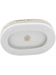 Migliore Dubai Мыльница настольная, керамика, белый/декор платина, swarovski 28456
