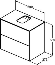 Тумба под раковину Ideal Standard CONCA (600x373x550) 2 ящика, темный орех, столеш с вырезом T3946Y5 — изображение 6