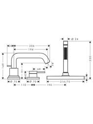 ��������� Hansgrohe Tecturis S �� ���� �����, �� 3 ���������, ����� ������� 73447700