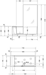 ����� � ������� ������������ Duravit Shower+Bath 1700�750�2100 � ���� ������, ���������� ������ 700404000000000