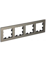 Рамка Systeme Electric ATLASDESIGN NATURE 4 поста, МЕТАЛЛ ЛАТУНЬ ATN312204