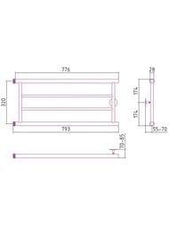 Полотенцесушитель водяной СТИЛЬЕ Минор 320x800, нерж.сталь, боковое подкл.,00600-3280