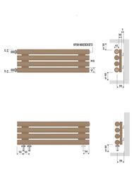 Радиатор стальной toHit from asthetik 42, 8 секций, 750х392х77, 729 Вт, горизонтальный, трубчатый