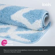 Коврик для ванной комнаты IDDIS Base микрофибра, 50 х 80 см, голубой   BPQS02Mi12