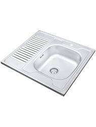 Мойка накладная Ukinox Standart 600х600 матовая нерж. сталь 0,5мм, слив 1 1/2, STD 600.600 ---5C 0RS