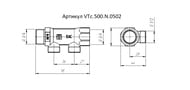 Коллектор VALTEC 3/4" на 2 выхода 1/2"Н магистральный без кранов, никель VTc.500.N.0502 — изображение 3