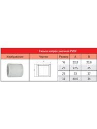 Гильза РОСТЕРМ 20х2,8 PVDF, белая, 20PVDF