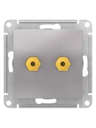 Аудиорозетка Systeme Electric ATLASDESIGN двухместная алюминий ATN000387