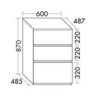 Тумба Burgbad Lin20 600х870х487 напольная, 3 ящика, темно-серый матовый USIV060F5381 — изображение 4