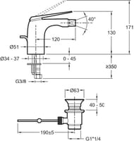 ��������� Jacob Delafon AVID ��� ����, ������ ������, ���� E97014-CP