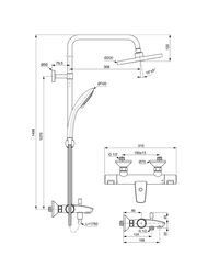 Ideal Standard CERATHERM T25 Душевая система A7590AA термостат для душа, верх душ/лейка,хром