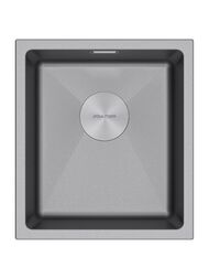 Мойка LUMI 41UNI, IT-GRANIT, LU41-GRM, серый металлик, 410х460, Paulmark