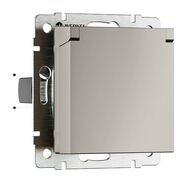 Розетка с/з с защитной крышкой и шторками Werkel W1271204, дымчатый