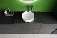Умывальник Burgbad Sys30 360х360х120 накладной, керам., с донным клапаном, белый мат. SGJQ036C0037