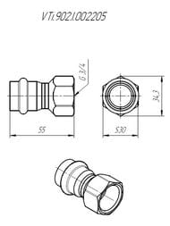 Пресс соединитель VALTEC 22х3/4"В, нерж. сталь, VTi.902.I.002205 — изображение 10