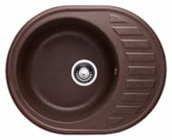 Уценка!Мойка мрамор GRANICOM G-015 оборачиваемая 620х490х190 слив-перелив 3 1/2", коньяк - уценка. — миниатюра 1
