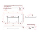 Мебельная раковина Armadi Art Flat (Флэт) (1210x452x80) 859-120-NM, черный мрамор