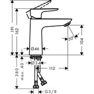��������� Hansgrohe Talis E 71712000 ��� ��������, �������������, ������ ����� 104��, ����: ����