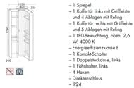 Пенал подвесной Burgbad SYS30 Echo 400х1760х335 LED, зеркало, белый матовый HSHD040464 — изображение 3