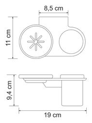 Держатель стакана и мыльницы WasserKRAFT Kammel K-8326