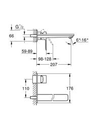Смеситель Grohe Lineare New 23444001 для умывальника, на 2 отверстия, внешняя часть, хром
