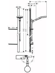 Душевой набор Hansgrohe Rainfinity (ручной душ, штанга 150см, шланг, мыльница)EcoSmart хром 27674000 — миниатюра 2