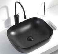 Раковина накладная Aquanet Lake-1-MB 500х395х145 без перелива и отв. под смес., черный мат. 245829