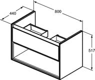 Тумба подвесная Ideal Standard CONNECT AIR 800х517х440 1 ящик, коричневый и белый мат  E0827VY
