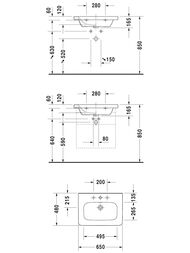 ���������� DURAVIT DuraStyle 650�165�480 ��������� ��� ���������, ������� 2320650000