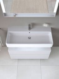 Раковина подвесная Duravit Qatego 800х470х125мм перелив, отв. под смеситель, цвет: белый 2382800000