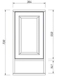Шкаф с нишей Caprigo Альбион Промо 360 grey 364х730х180 правый 33392R-В077