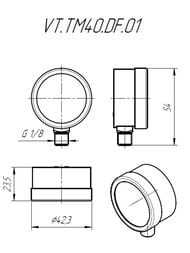 �������� Valtec, 0-4 ���, 1/8", D40��, ������ ����������� (����������),  VT.TM40.DF.01