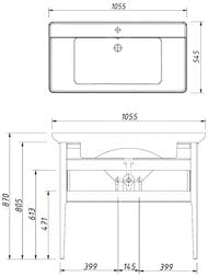 Тумба под раковину Caprigo Джерси 105 concept 1055х870х545 цвет: оливин 34314-TP813