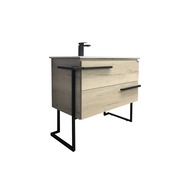 Тумба COMFORTY Дюссельдорф-90 (970х840х470) напольная, с раковиной, дуб дымчатый  00-00004093