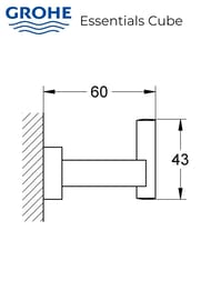 ������ ��� ������� ������ Grohe Essentials Cube ���������, ���������, ����: ���� 40511001