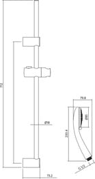 ������� �������� Cersanit VIBE 63067 ����� 3 ������, ������ 700�18��, ����� 1500��, ����