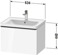 ����� � ��������� Duravit D-Neo 650�440�480 ���������, 1 ����, ������ ��� DE4254004160000+2367650000