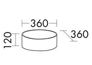 Умывальник Burgbad Sys30 360х360х120 накладной, керам., с донным клапаном, белый мат. SGJQ036C0037
