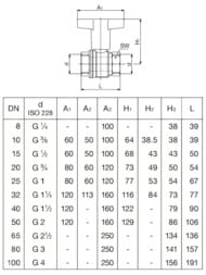 Кран шаровый Oventrop Optibal 1 1/2"ВВ DN-40 полнопроходной, 16 бар, ник.латунь, удлин.ручка 1077112