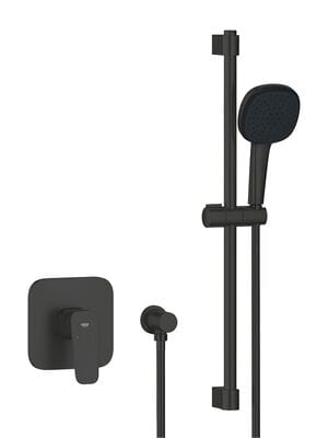 Душевая система Grohe Cubeo д/душа, без встр. части, штанга 470-620, руч. душ, чер. мат. 1053352430