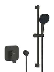 Душевая система Grohe Cubeo д/душа, без встр. части, штанга 470-620, руч. душ, чер. мат. 1053352430 — миниатюра 1