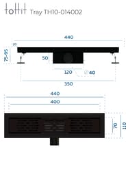 ������� ����� toHit Tray 400x100x75-95 ��������, �������������� ������, c ��������, ������ TH10-014002
